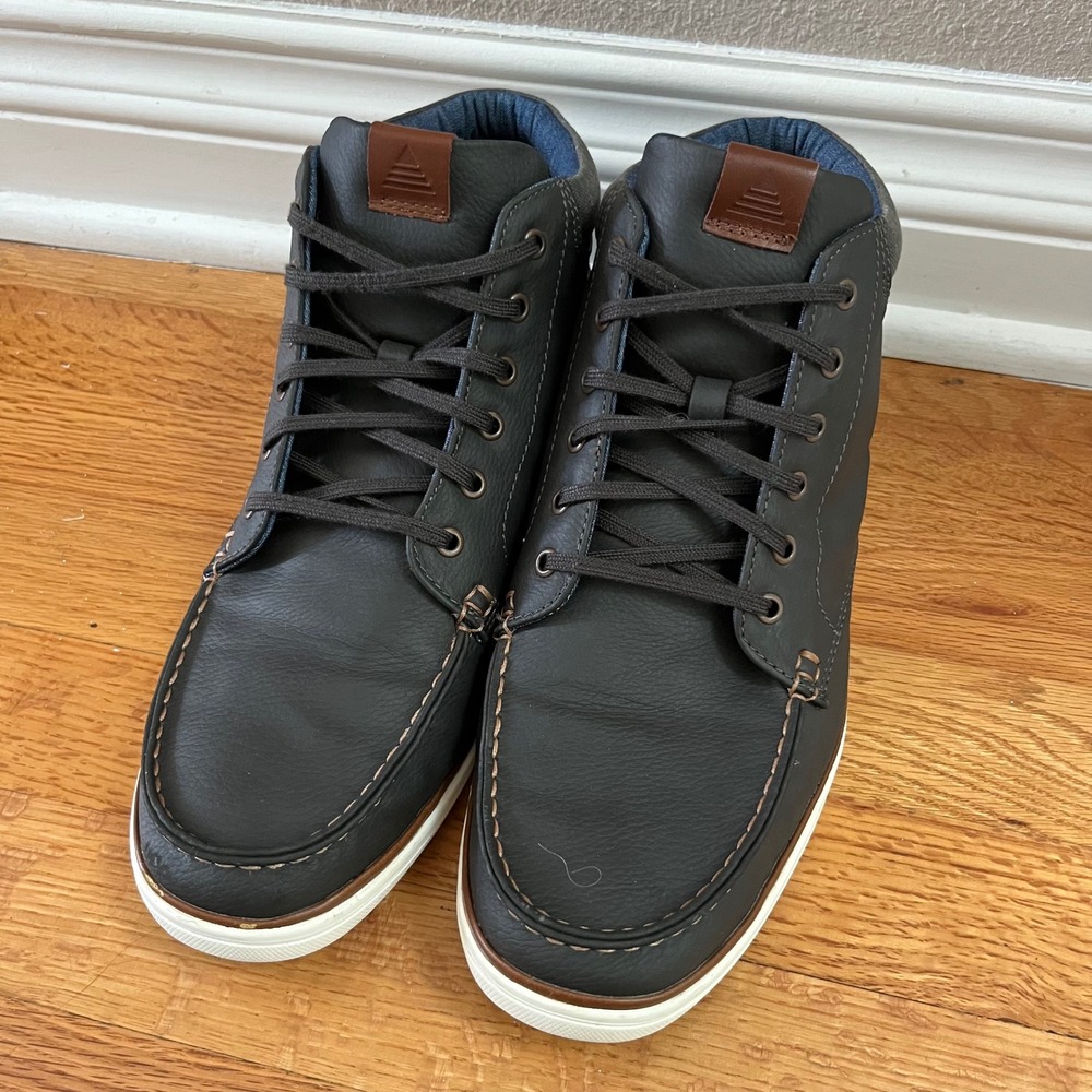 Aldo Mens High Top Moc Toe Sneakers Blue Grey Size 11 Casual Chukka Boot Coastal
